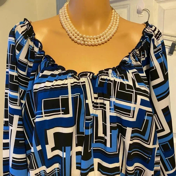 Fashion Bug Stretch Off Shoulder Boho Beach Summer Blouse Women Plus Size 3X - Picture 6 of 6